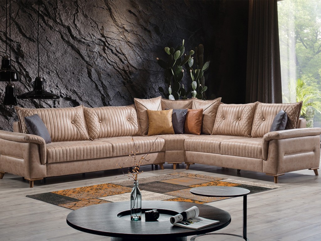 Onurdesign Anka Köşe Koltuk Sandıklı Bazalı Çekyatlı Köşe Koltuk Takımı