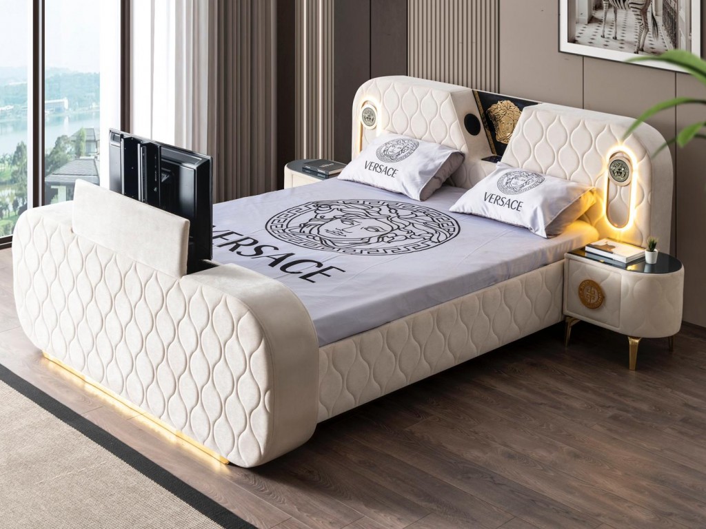 Versace TV ve  Ses Sistemli Fonksiyonel Karyola