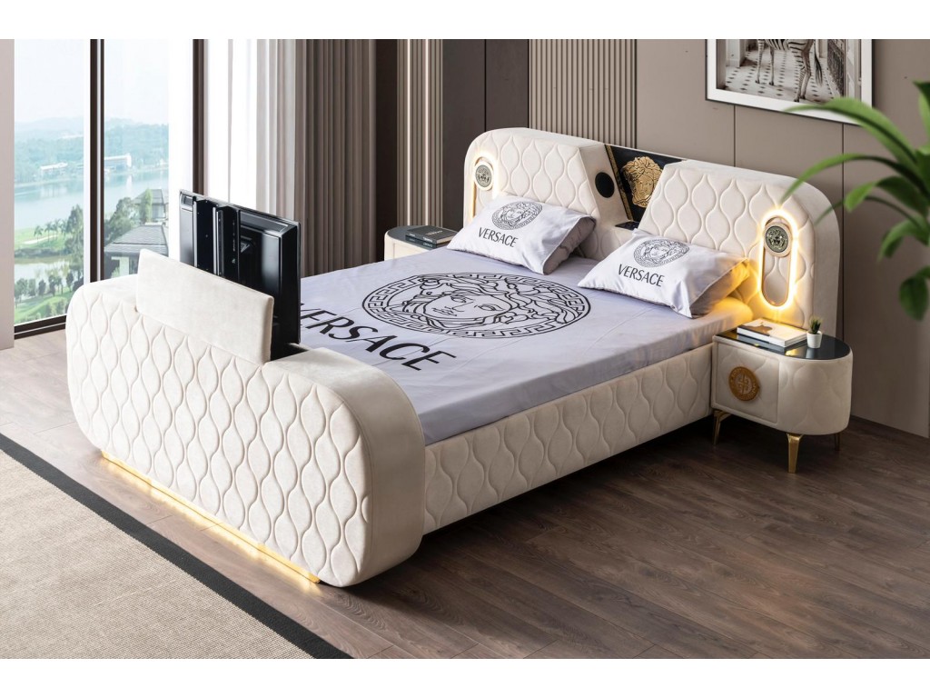 Versace TV ve  Ses Sistemli Fonksiyonel Karyola