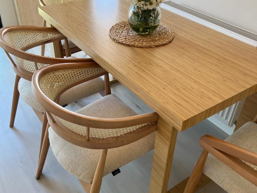 Bambu Yemek Masası Ahşap Bambu Mutfak Masası
