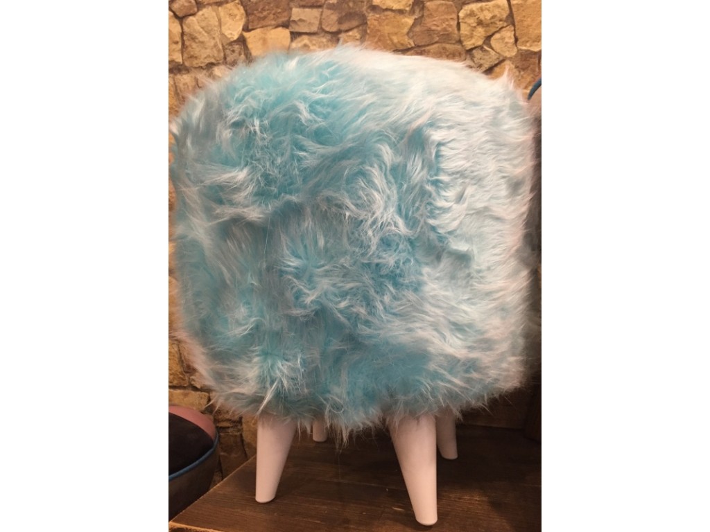 Peluş Puf konforlu Beyaz-Sarı-Pembe-Mavi-Rangarenk  Puflar