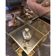 Roma Metal Gold Kaplama Bronz Aynalı Orta Sehpa