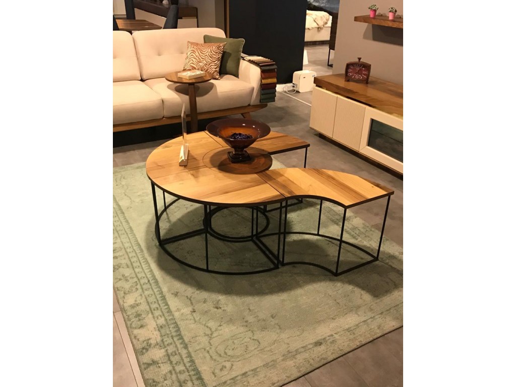 Onurdesign Lucca Mdf Ceviz Kaplama Orta Sehpa 4+1